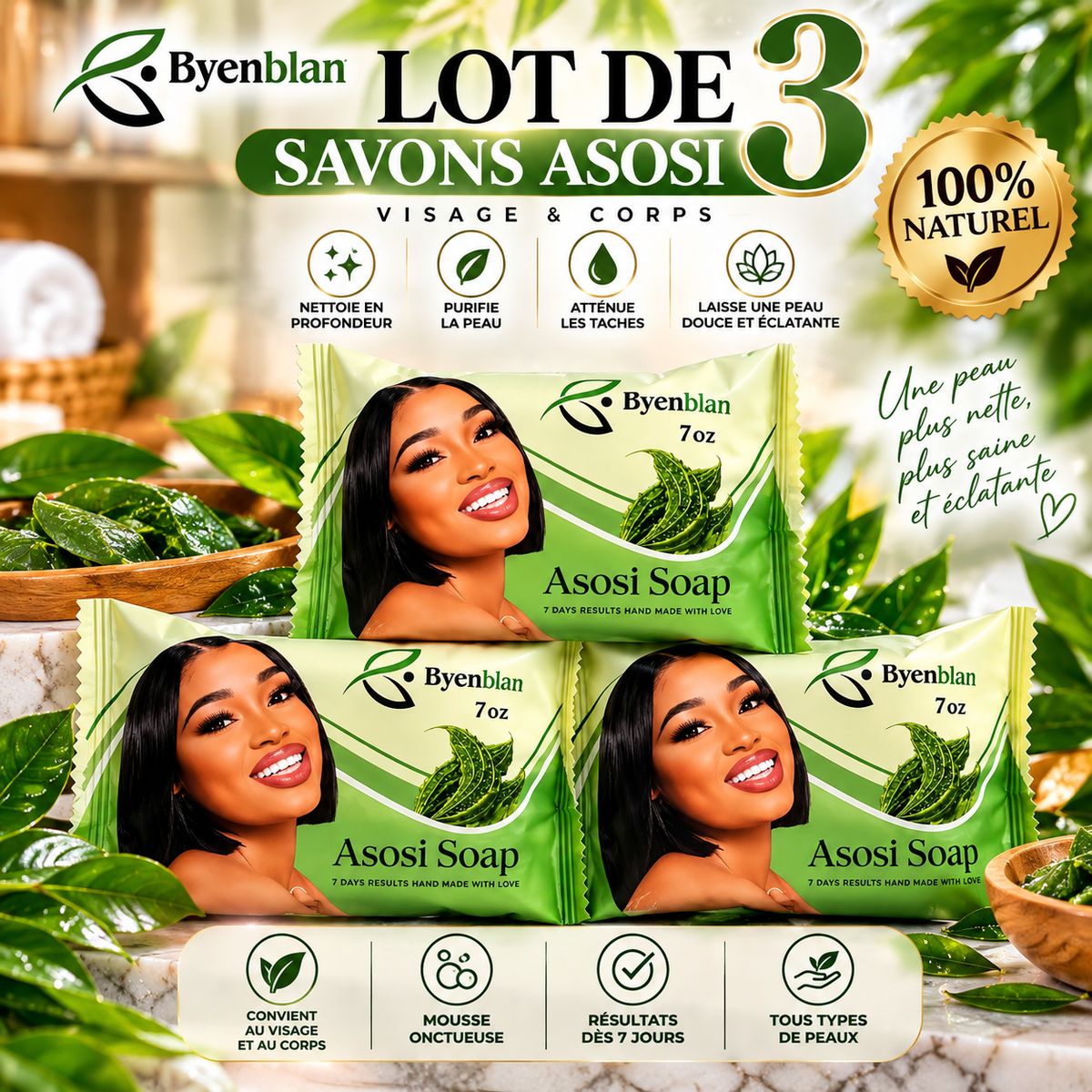 3 savons Asosi Byenblan